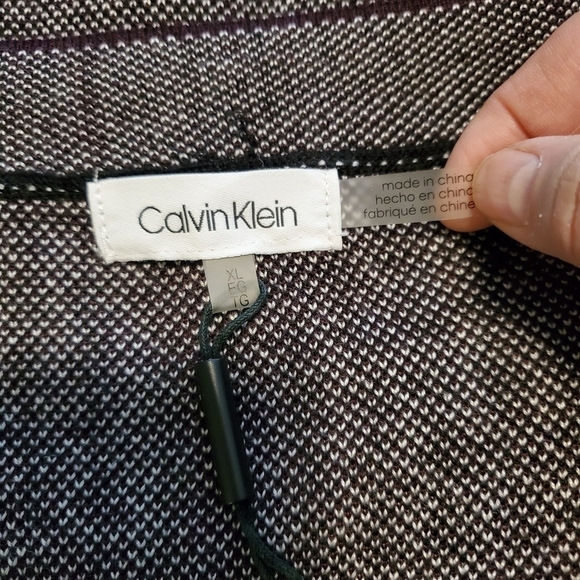 Calvin Klein Black Houndstooth Pullover Sweater Sz XL, Classic, Business Casual - Picture 6 of 9